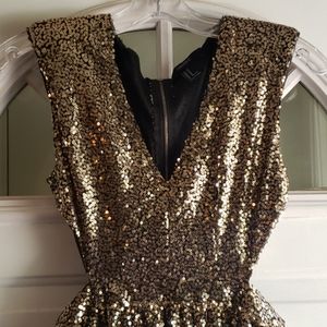 Gold mini dress